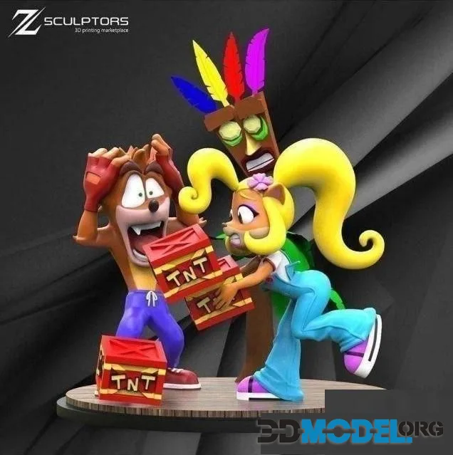 Crash and Coco diorama printable file