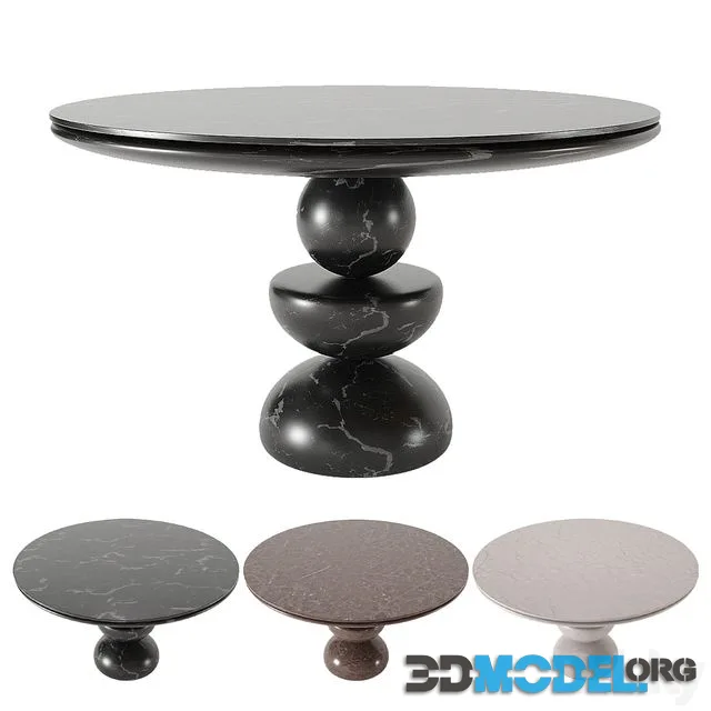 3D Model – Dining Table No2- Marble table