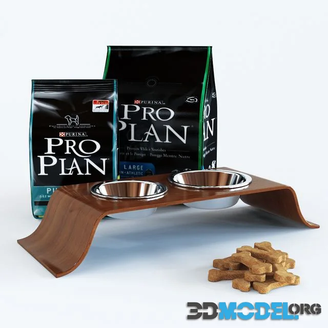 Dog food, feed bowls