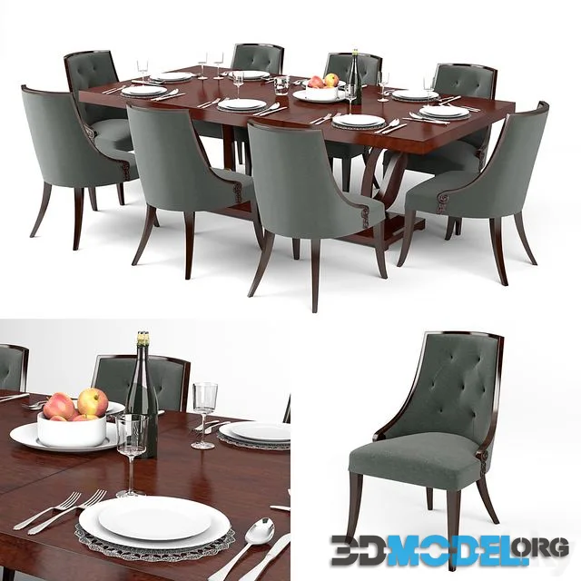 3D Model – Guy Fontaine Dining Table & chairs