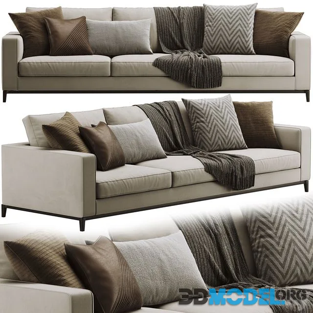 Minotti Andersen Sofa (with plaid and pillows)