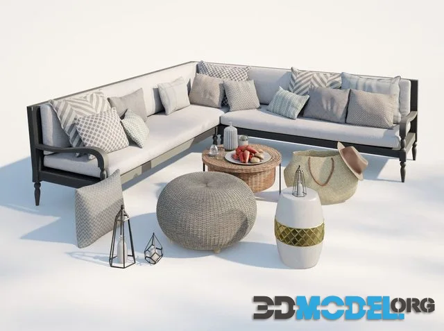 Oudoor Furniture Set Hi-Poly