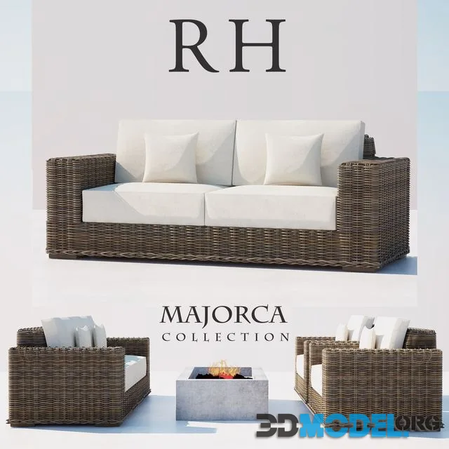 RH RATTAN SOFA SET