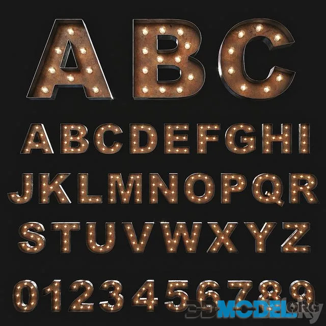 Vintage Marquee Letters Illuminated letters