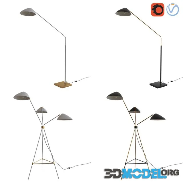 West Elm Mid-Century Floor Lamps set