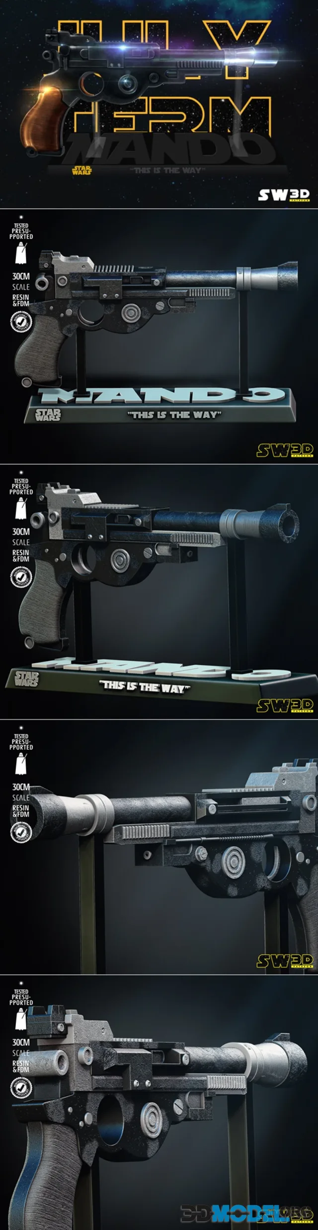 SW3D - Mando Blaster IB-94 – Printable