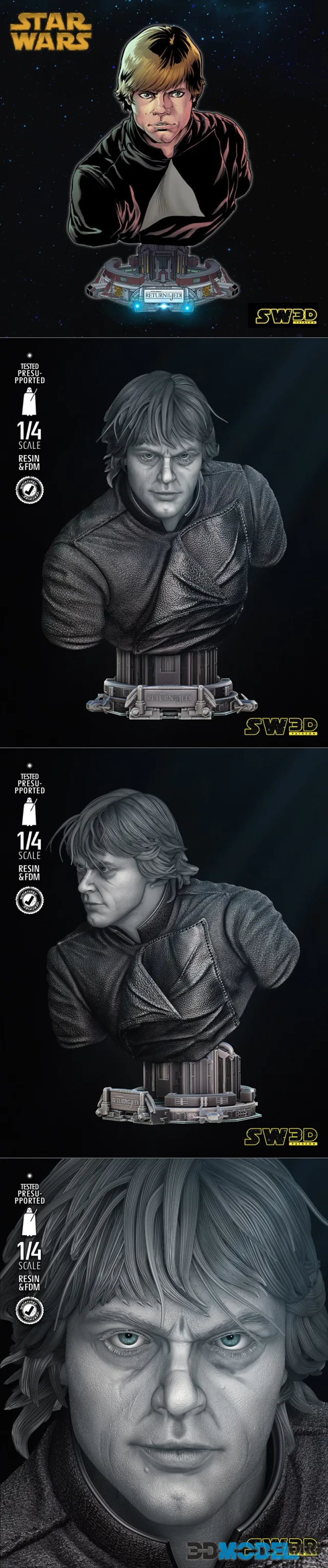 SW3D - Luke Skywalker Bust – Printable