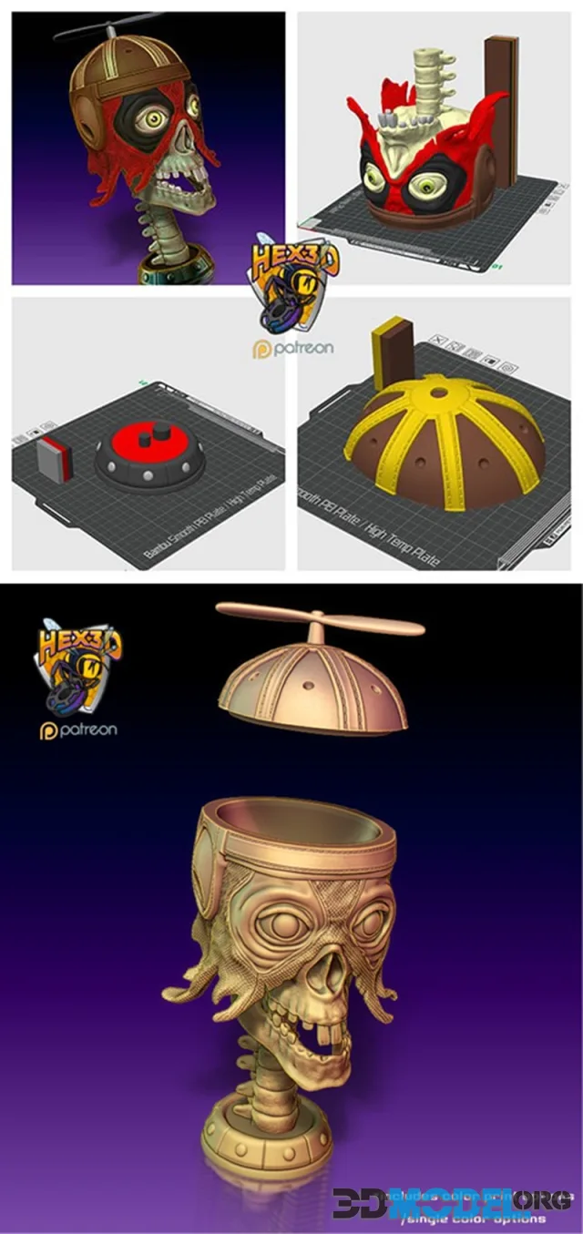 Hex3D - Headpool – Printable