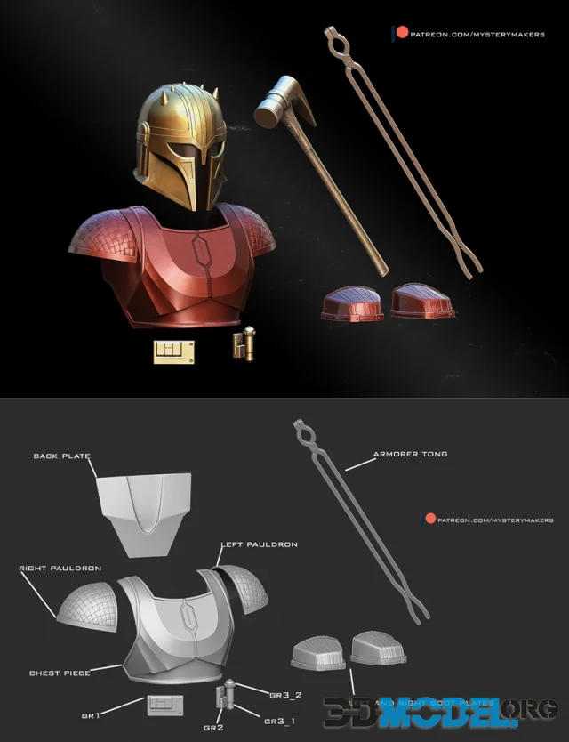 Star Wars Mystery Makers Armorer Armor Full Set – Printable