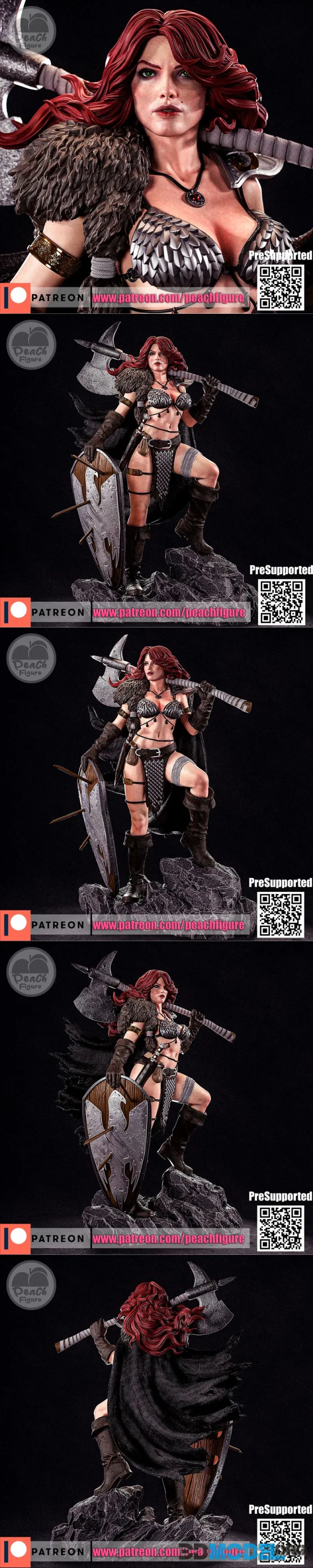 Peach Figure - Red Sonja – Printable