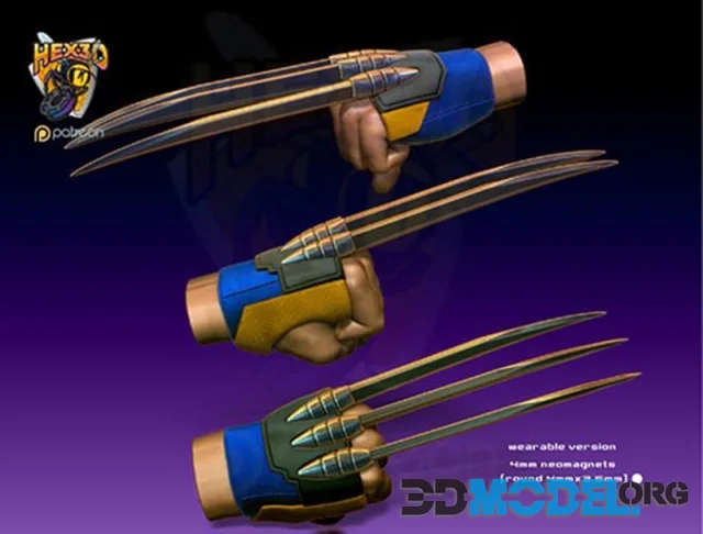 Hex3D - Wolverine Wearable – Printable
