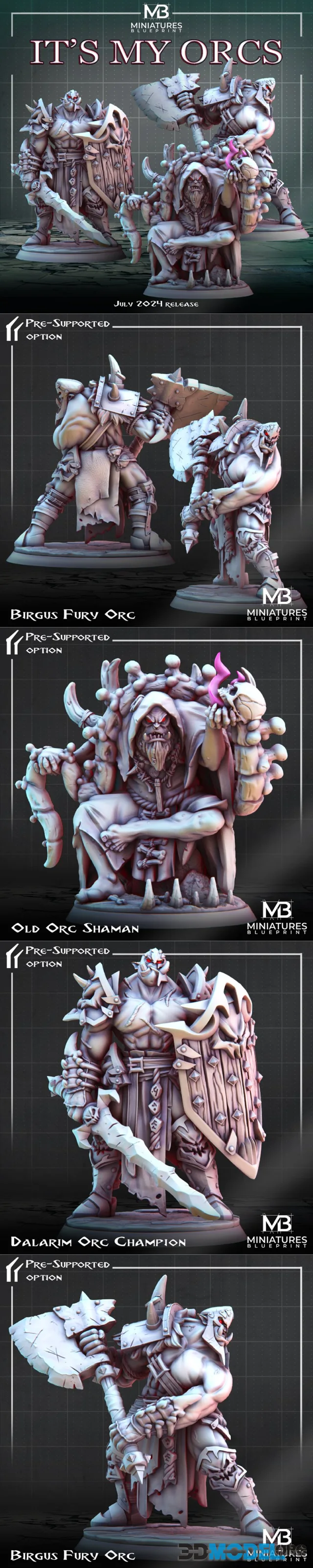Miniatures Blueprint - IT'S MY ORCS July 2024 – Printable