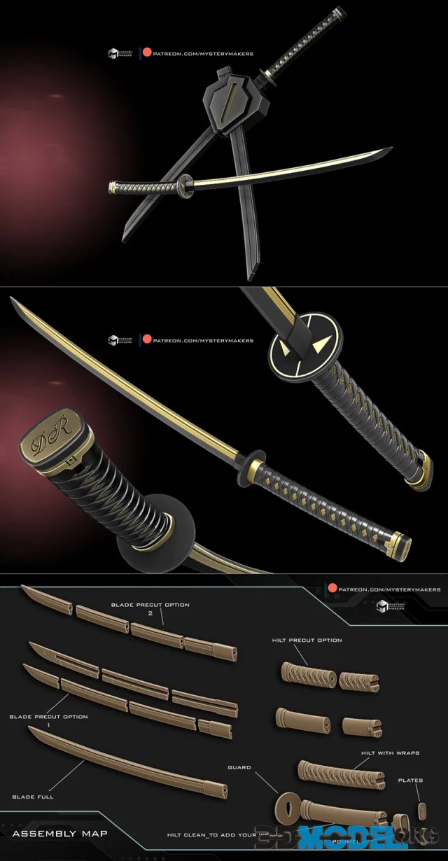 Deadpool Katana and sheath – Printable