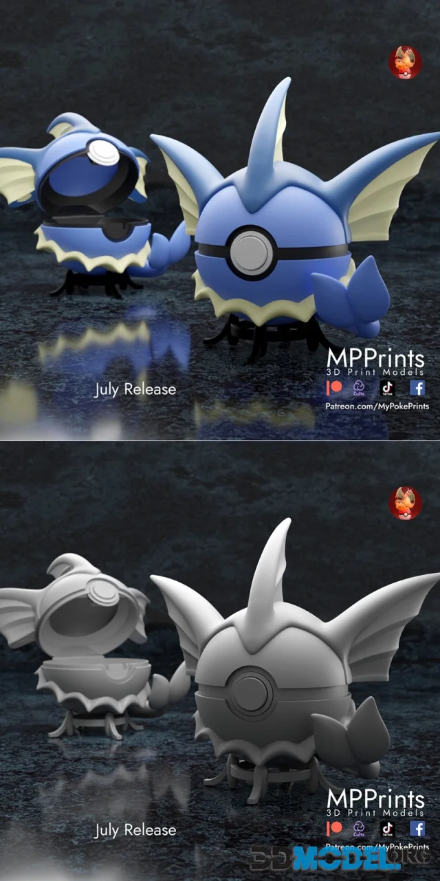 Vaporeon Pokeball – Printable