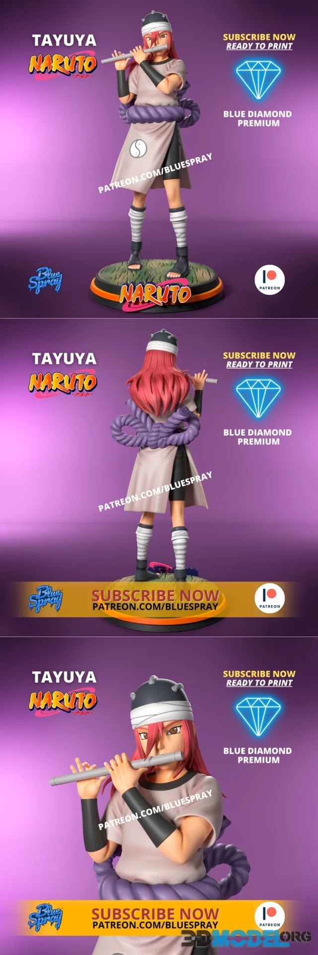 Blue Spray - Tayuya Sculpture (Naruto) – Printable
