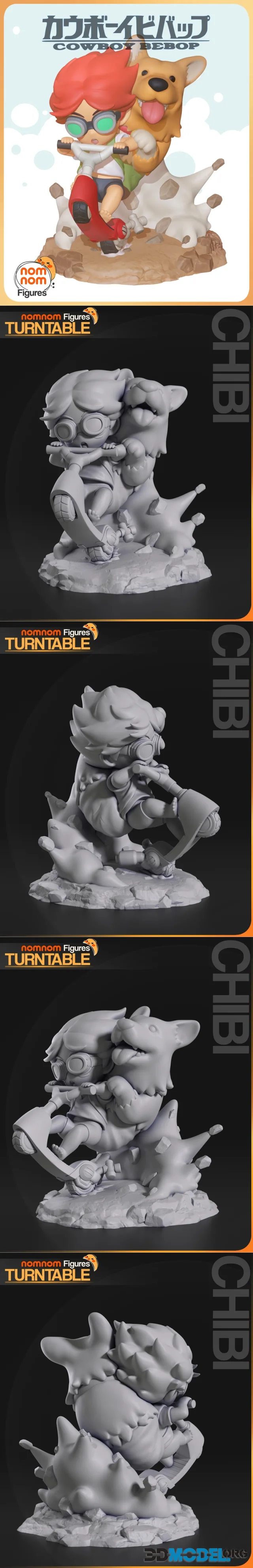 Nomnom Figures - Chibi Ein & Edward - Cowboy Bebop – Printable