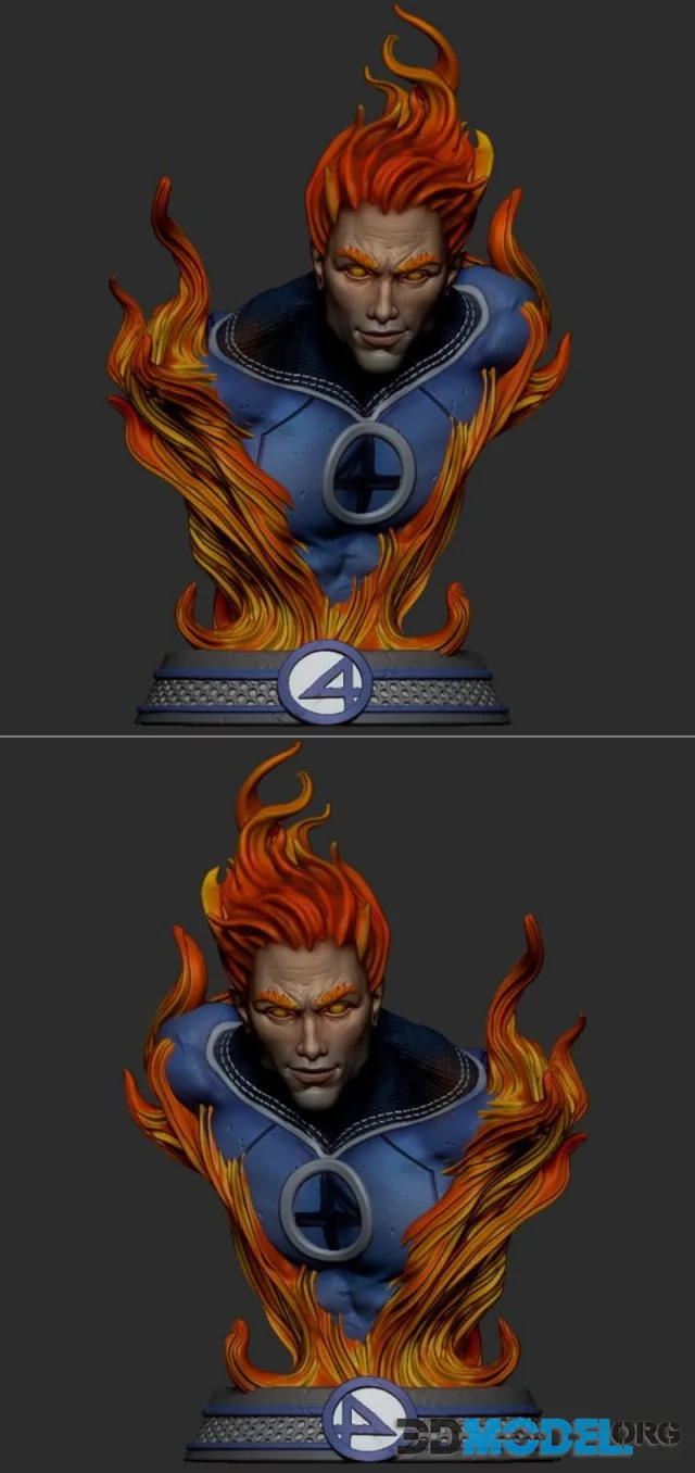 The Human Torch Bust – Printable