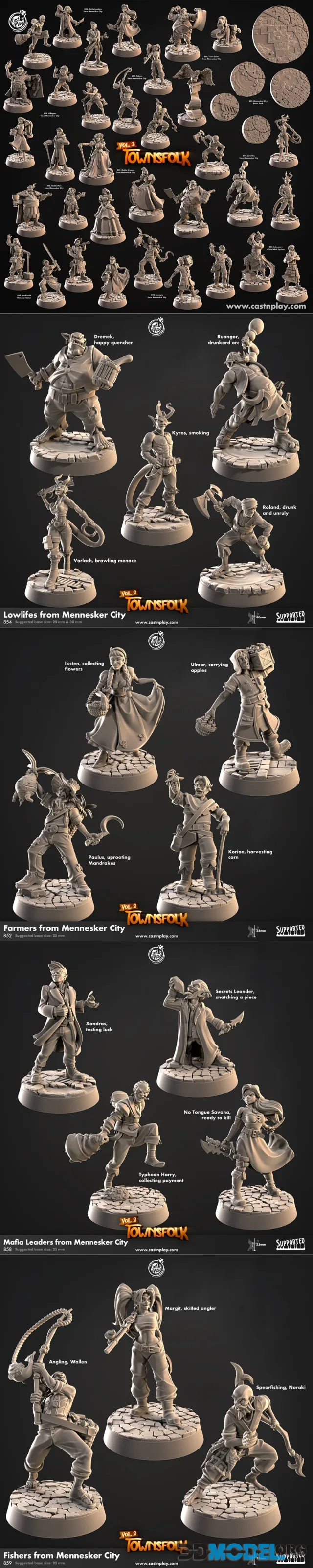 Cast n Play - Townsfolk Vol. 2 - Mennesker City July 2024 – Printable