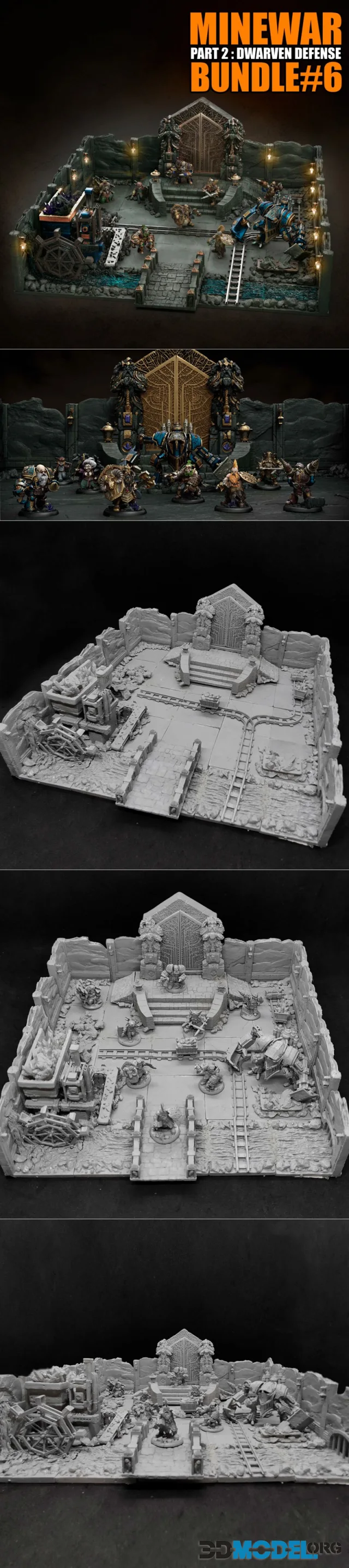 Necropunks Miniatures - Minewar part2 Dwarven Defence Bundle 6 – Printable