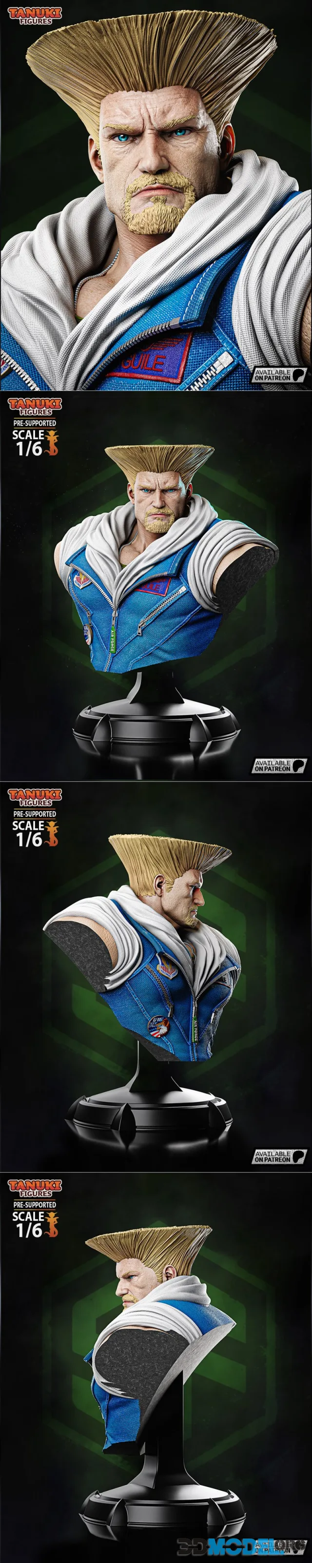 Guile Bust Tanuki Figures – Printable