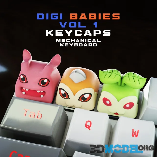 Digi Babies Vol I - Digimon keycap collection - mechanical keyboard – Printable