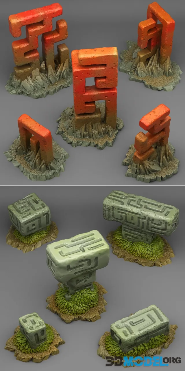 Mysterious Alien Stones Glyphs - Inscription - Rock - Terrain – Printable