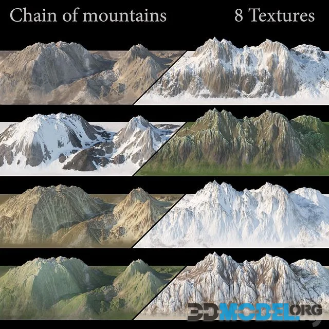 Mountain chain. 8 textures