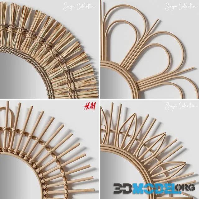 Rattan mirrors