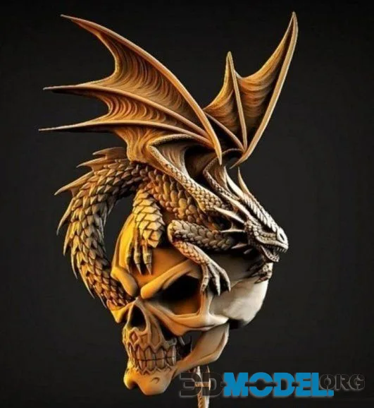 Skull and dragon