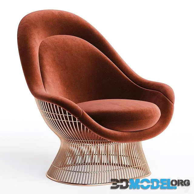 Vintage Warren Platner Knoll Easy Chair Ottoman