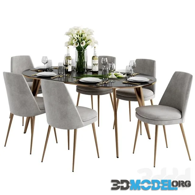 West Elm Finley Dining Chair & Arden Dining Table