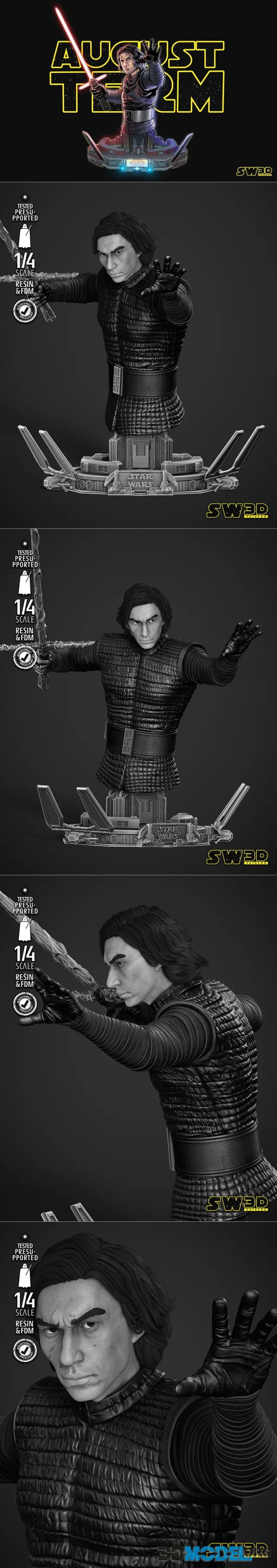 SW3D - Kylo Ren Bust – Printable