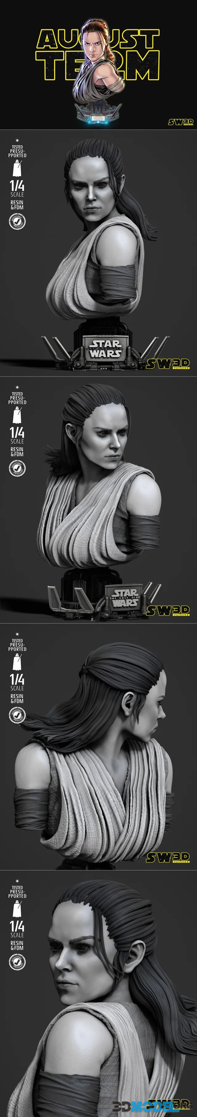 SW3D - Rey Portrait Bust – Printable