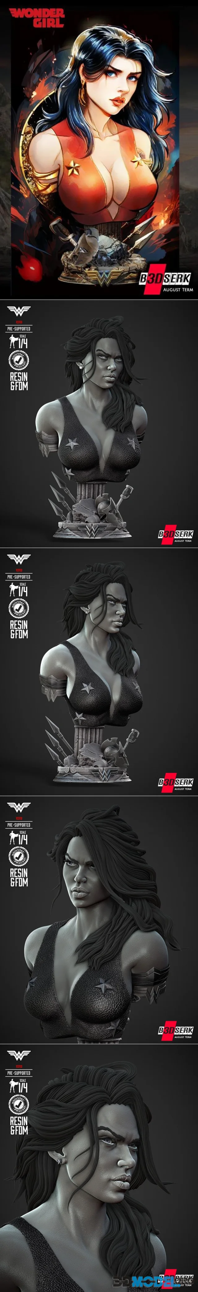 B3DSERK - Wondergirl Portrait Bust – Printable