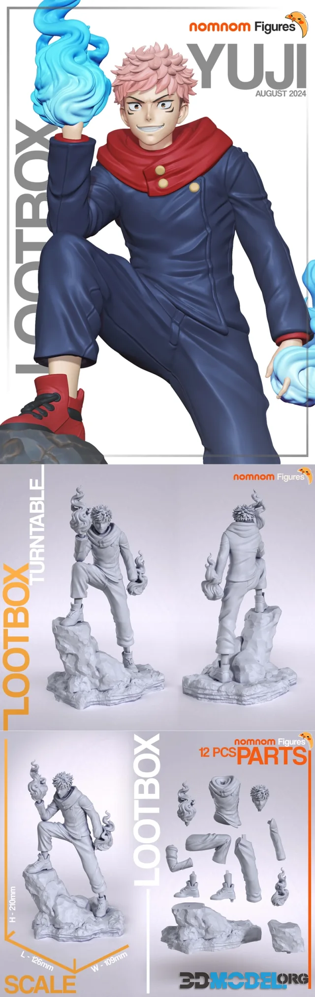 Nomnom Figures - Yuji from Jujutsu Kaisen – Printable