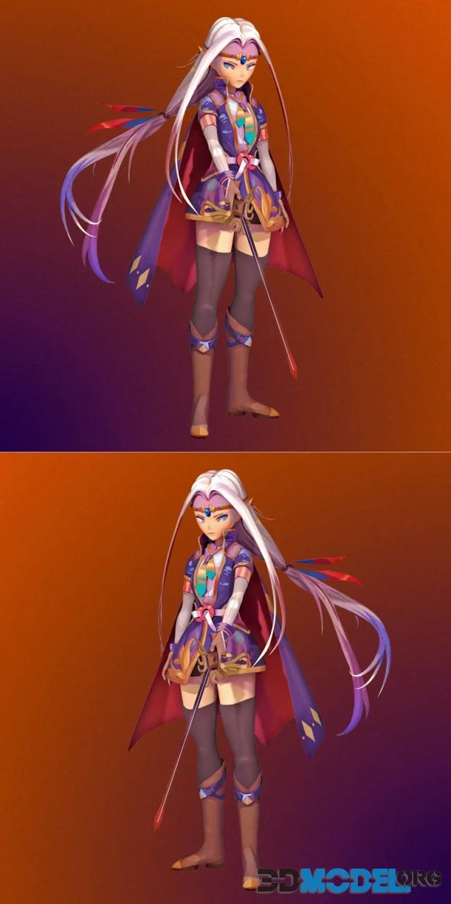 Miciah Hand Painted Anime Girl Model – Printable