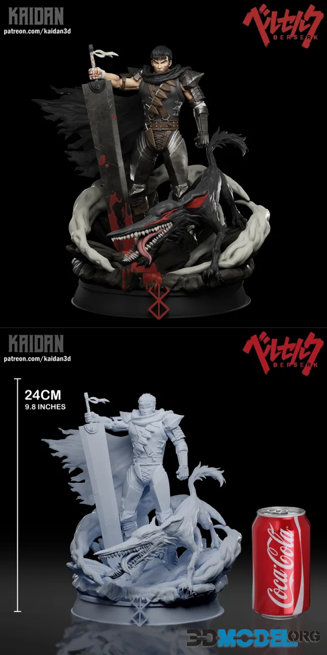 Kaidan3D - Guts Espadachín Negro - Berserk – Printable