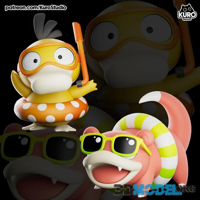 Kuro Studio - Psyduck Slowpoke Summer – Printable