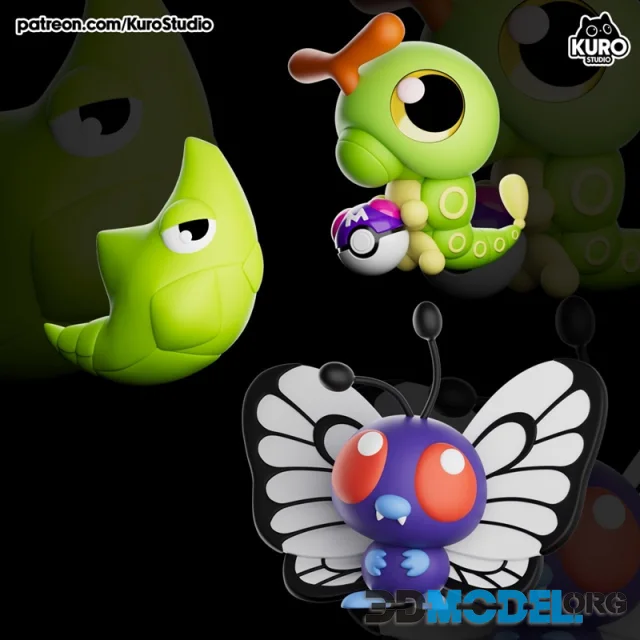 Kuro Studio - Caterpie - Metapod - Butterfree – Printable