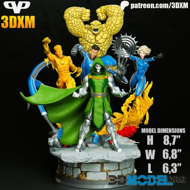 3DXM - Fantastic 4 Common Base – Printable