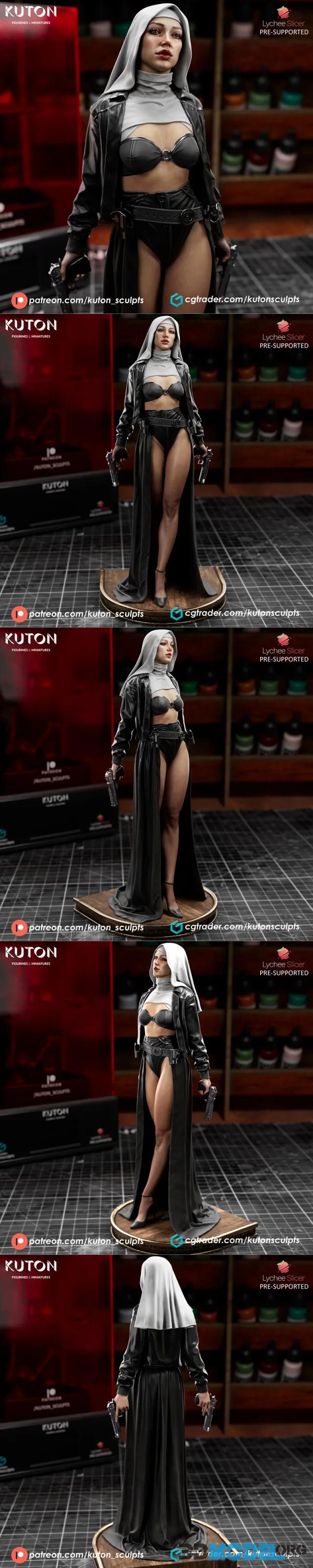 Kuton Figurines - Warrior Nun – Printable