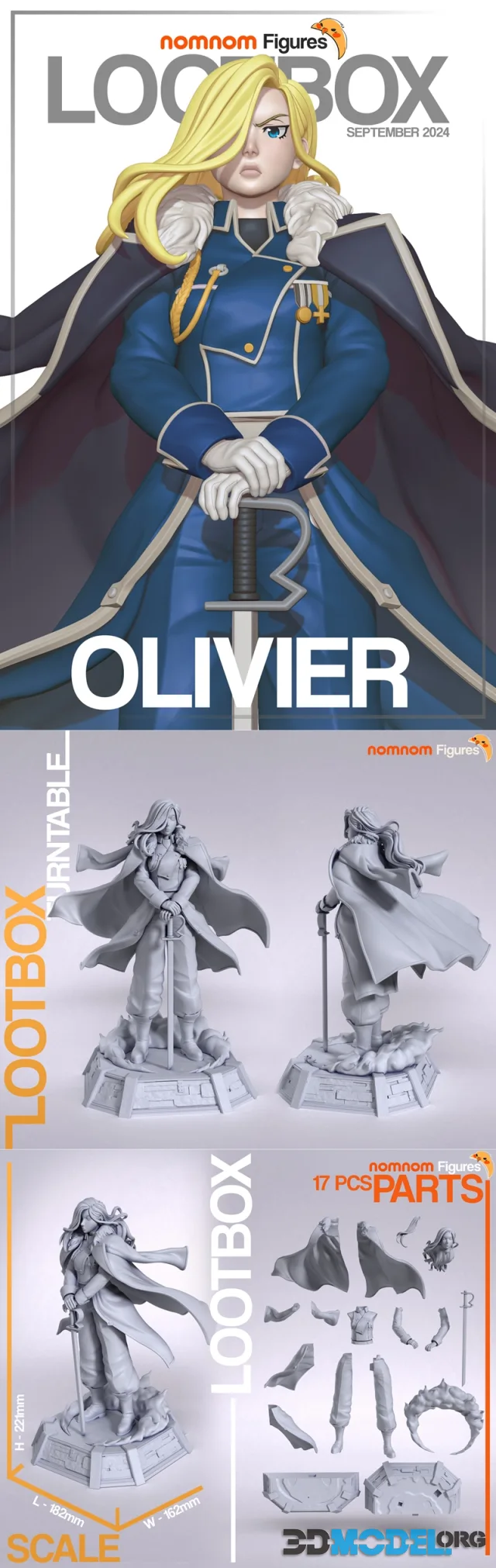 NomNom Figures - Olivier Armstrong - Fullmetal Alchemist – Printable