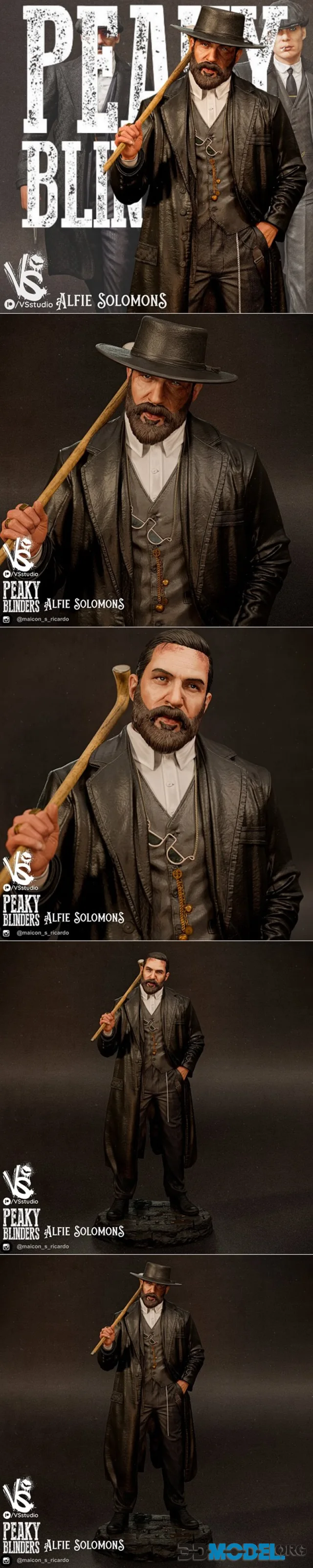 VSstudio - Alfie Solomons from Peaky Blinders Sculpture and Bust – Printable