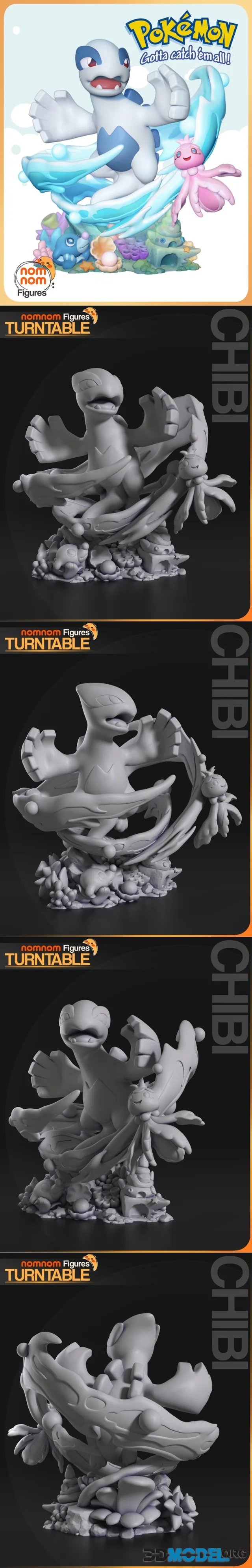 Nomnom Figures - Chibi Lugia from Pokemon – Printable