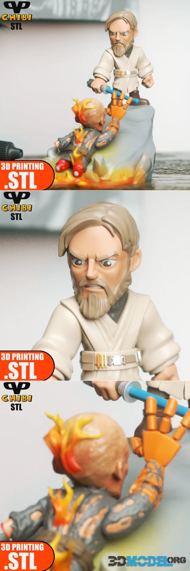 3DXM - Obi Wan Kenobi vs Anakin Chibi – Printable