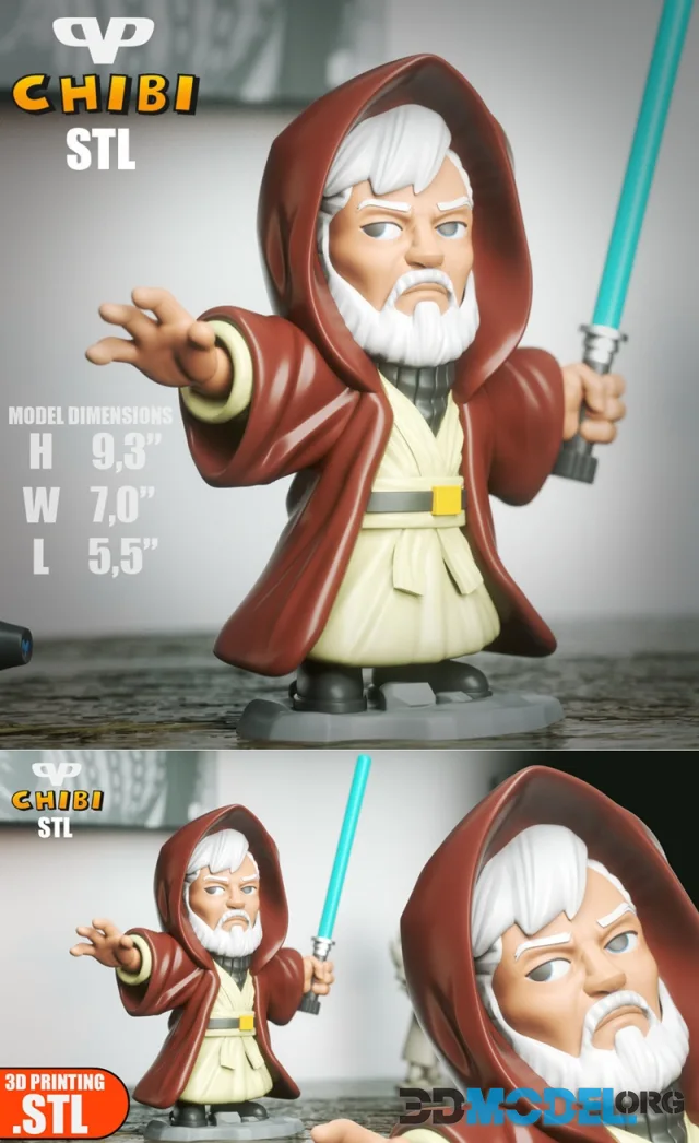 3DXM - Old Obi-Wan Kenobi Chibi – Printable