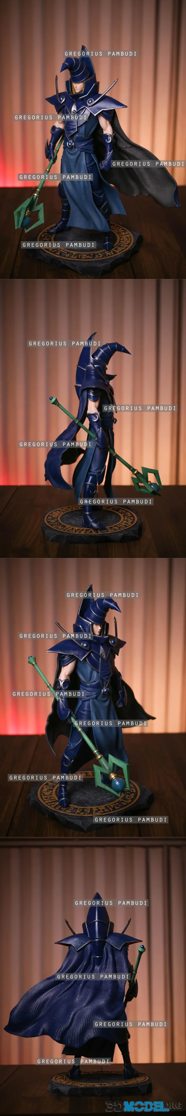 Yu-Gi-Oh Sorcerer of Dark Magic Fan Art Statue – Printable