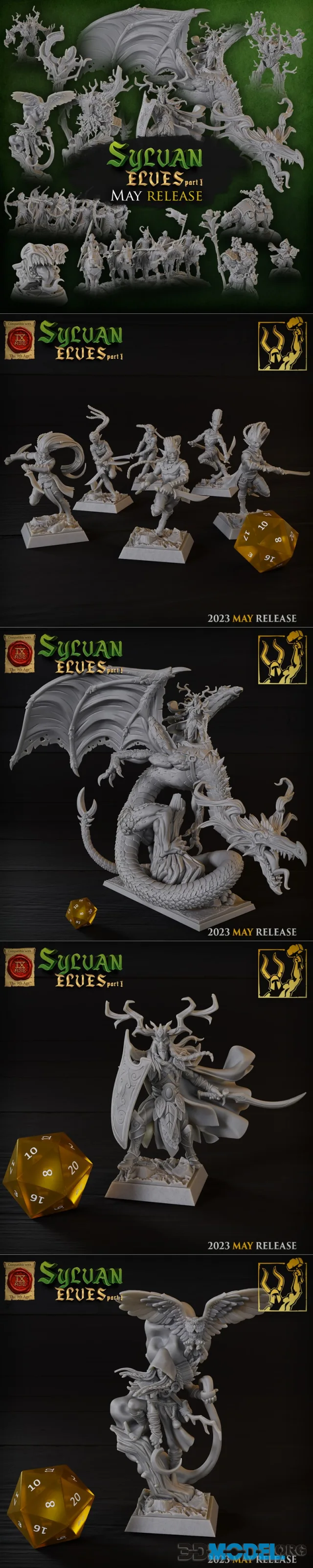 Titan Forge Miniatures - Sylvan Elves May 2023 – Printable