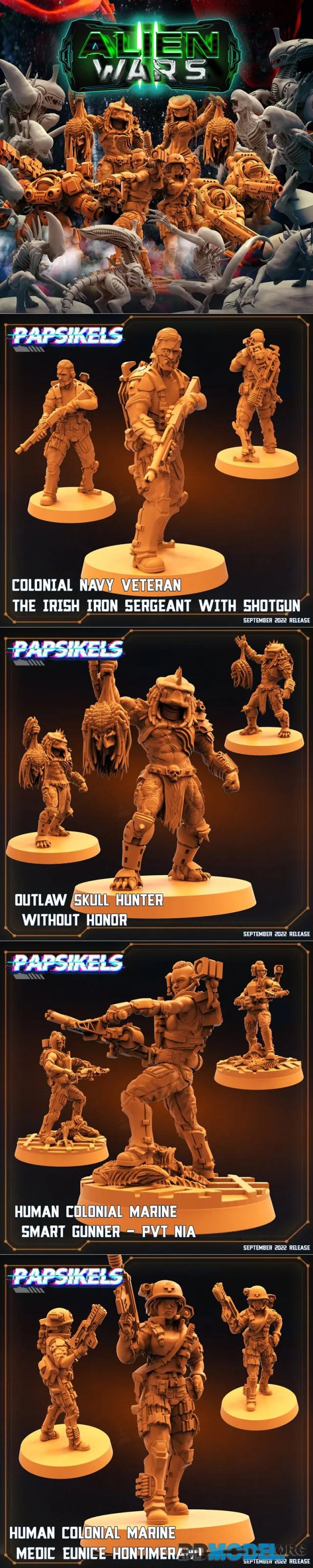 Papsikels Miniatures - Alien Wars 2 – Printable