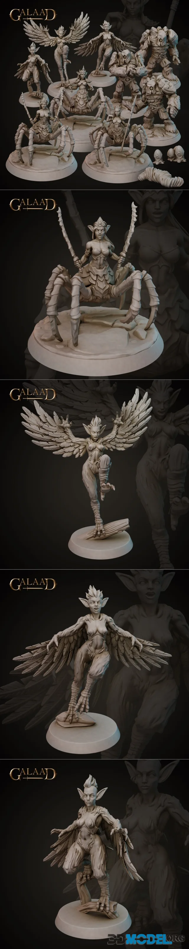 Galaad Miniatures - Driders Harpys and Golems – Printable
